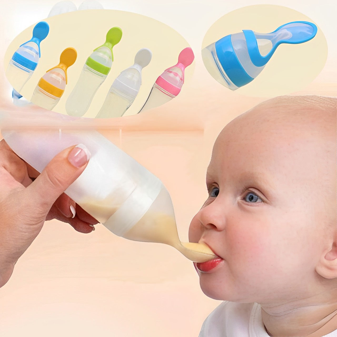 Baby Spoon Feeder | Silicone Bottle Feeding |With Fruit Pacifier Toddler