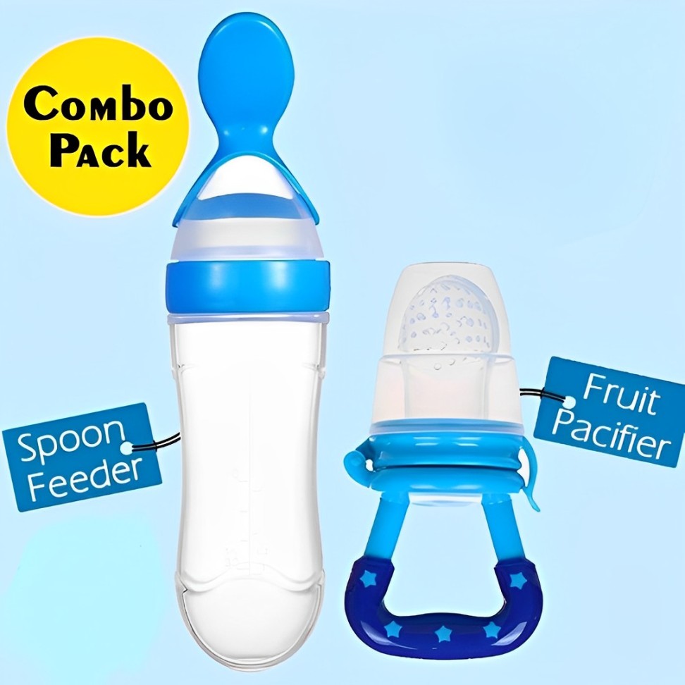 Baby Spoon Feeder | Silicone Bottle Feeding |With Fruit Pacifier Toddler