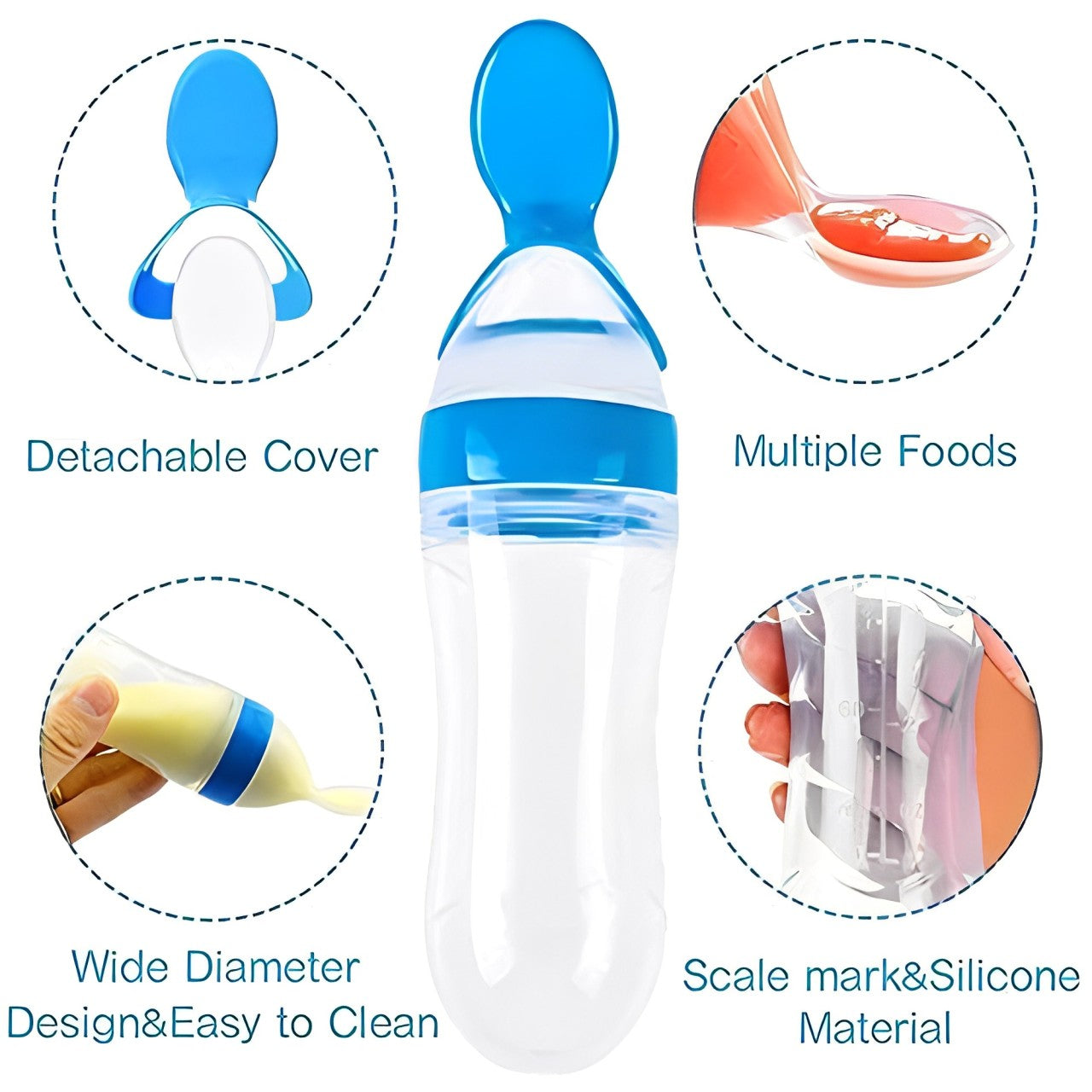 Baby Spoon Feeder | Silicone Bottle Feeding |With Fruit Pacifier Toddler