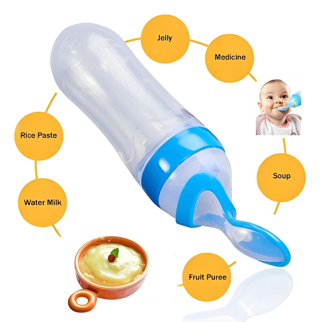 Baby Spoon Feeder | Silicone Bottle Feeding |With Fruit Pacifier Toddler